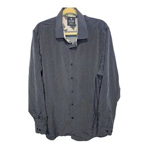 Tom Baine Blue/white dot XXL Slim Fit Stretch Wrinkle Free Button Up Shirt.‎